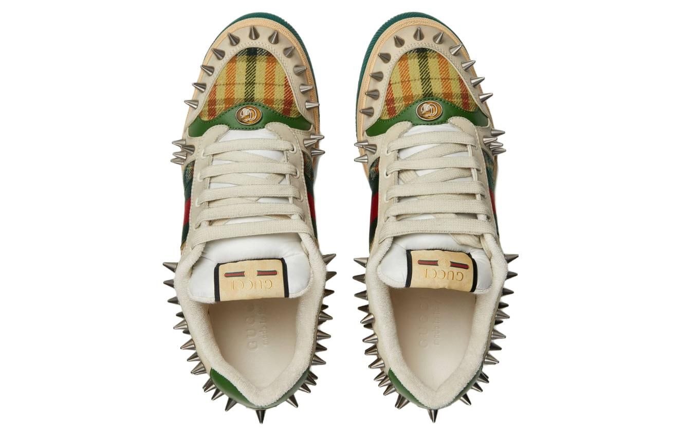 GUCCI Screener GG Leather Sneakers 'Beige Metallic Silver Green' 722613-FAAYN-8556 sold by KicksCrew product image thumbnail 3