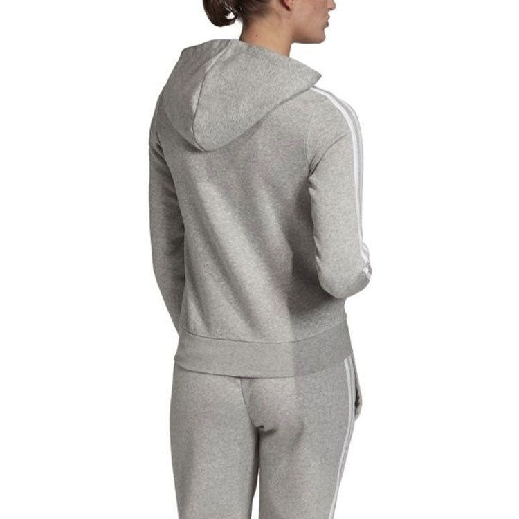 (WMNS) Adidas Essentials 3-Stripes Fleece Hoodie 'Grey' EI0683 sold by KicksCrew product image thumbnail 4
