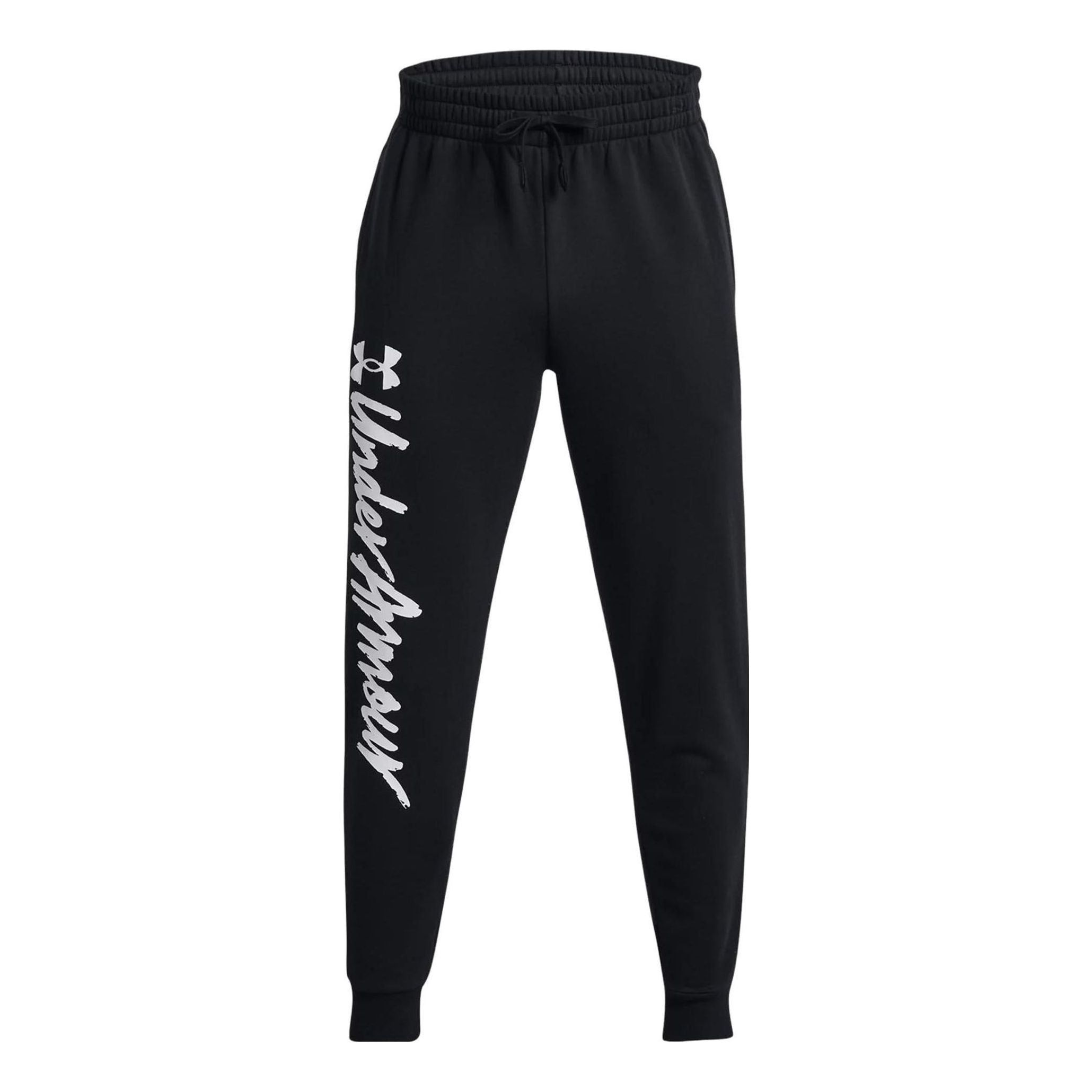 Under Armour Rival Fleece Graphic Joggers 'Black White' 1379776-001 sold by KicksCrew