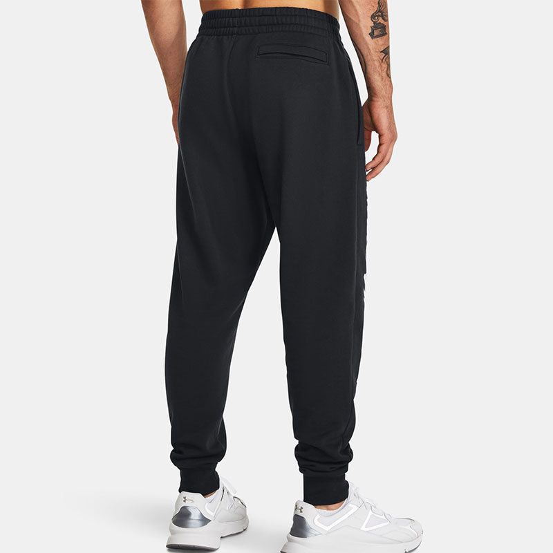 Under Armour Rival Fleece Graphic Joggers 'Black White' 1379776-001 sold by KicksCrew product image thumbnail 4
