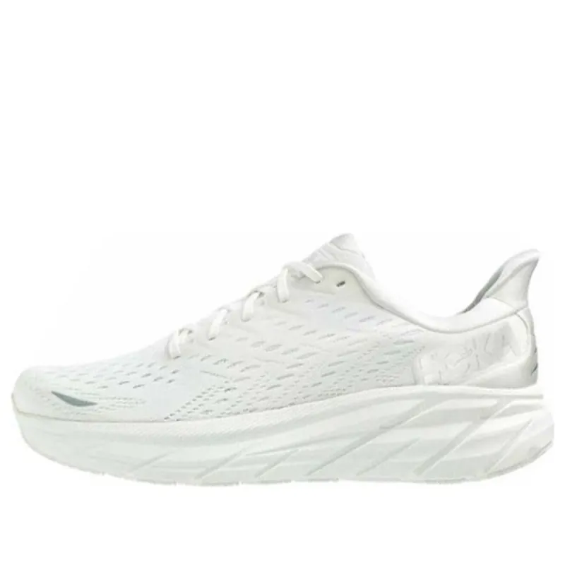 (WMNS) HOKA ONE ONE Clifton 8 Wide 'Triple White' 1121375-WWH sold by KicksCrew