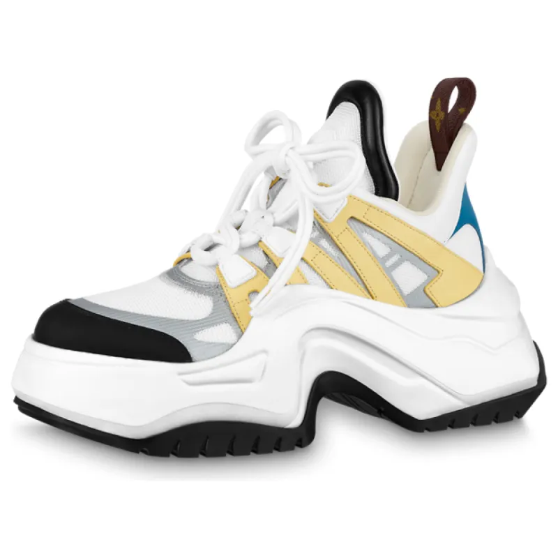 (WMNS) LOUIS VUITTON Archlight 2.0 Platform Sneakers 'White Yellow Grey' 1ABIIC sold by KicksCrew