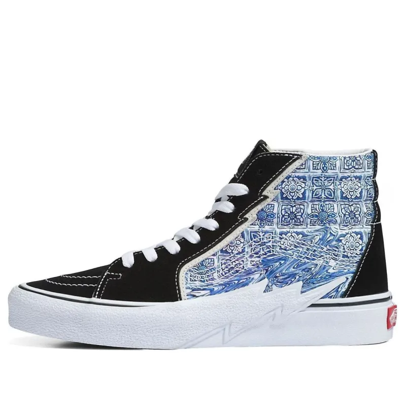 Vans Sk8-Hi Bolt Casual Fashion High Top Shoes 'Liquify Black Blue' VN0A5JIVBLK sold by KicksCrew