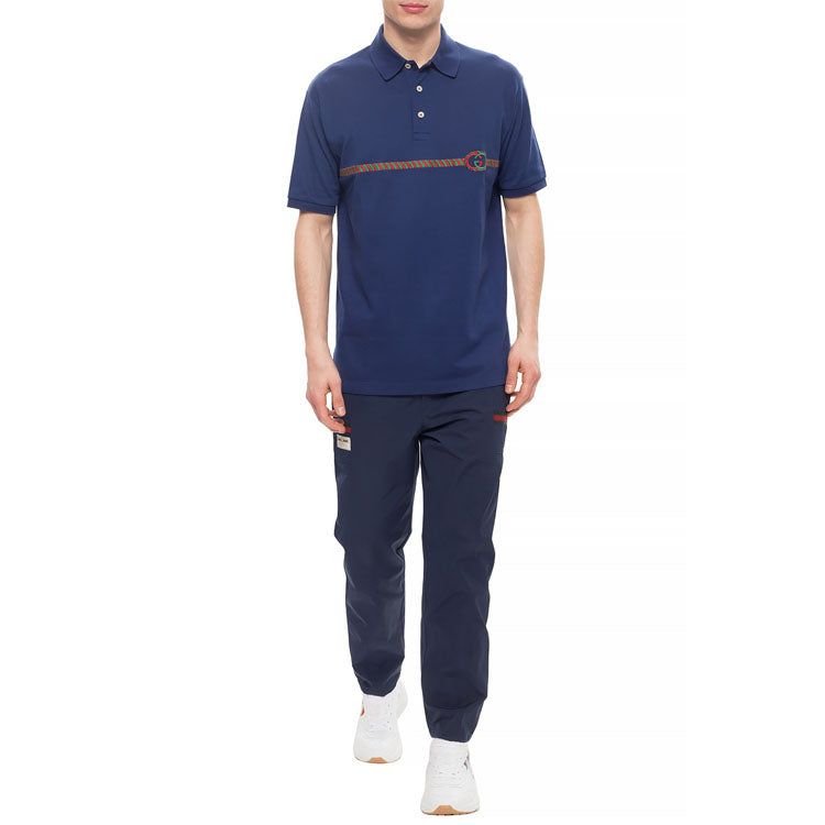 GUCCI Logo-embroidered polo shirt 'Navy' 598957-XJB0V-4684 sold by KicksCrew product image thumbnail 3