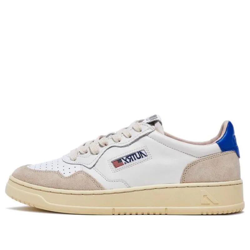 AUTRY Medalist Low Leather and Suede 'White Beige Blue' AULM-LS49 sold by KicksCrew
