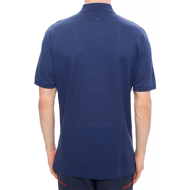 GUCCI Logo-embroidered polo shirt 'Navy' 598957-XJB0V-4684 sold by KicksCrew product image thumbnail 4