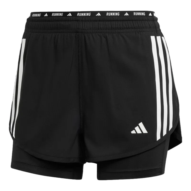 (WMNS) adidas Own the Run 3-Stripes 2-in-1 Shorts Asia Sizing 'Black' IN1445 sold by KicksCrew
