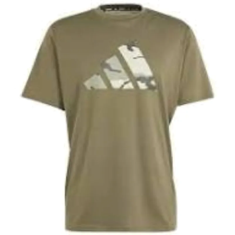 adidas Train Essentials Seasonal Brand Love Camo T-Shirt Asia Sizing 'Green' IM7452 sold by KicksCrew