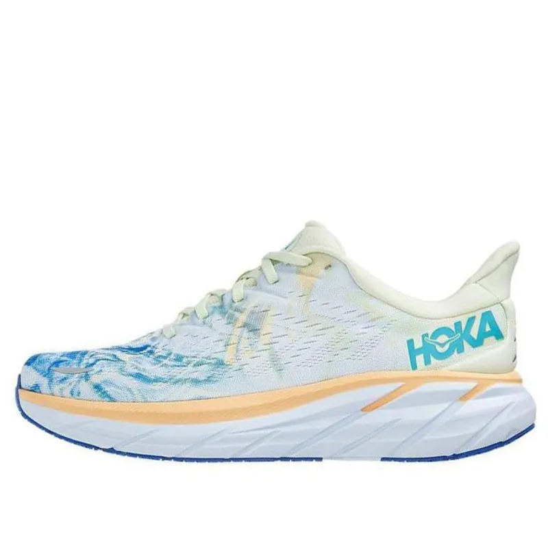 HOKA ONE ONE Clifton 8 Wide 'White Blue' 1121374-TGT sold by KicksCrew