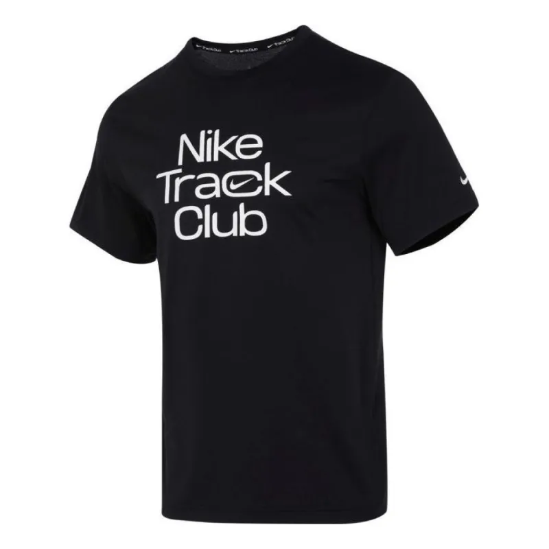 Nike Track Club Dri-FIT Short-Sleeve Running Tee 'Black' FB5513-010 sold by KicksCrew