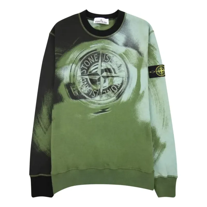 STONE ISLAND Crewneck Sweatshirt 'Olive' 771563045-V0058 sold by KicksCrew