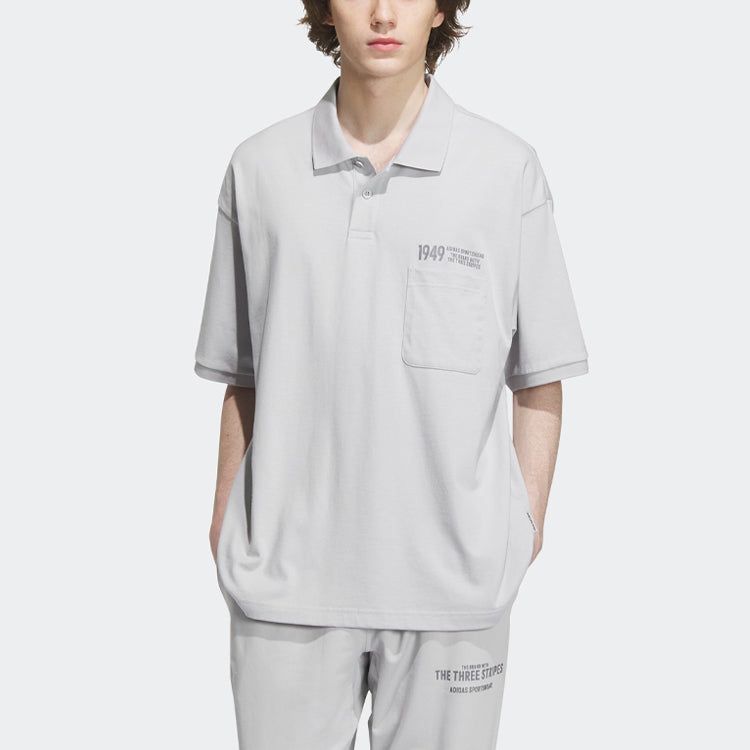 Adidas Verbiage Polo Shirt 'Grey' IP3980 sold by KicksCrew product image thumbnail 2