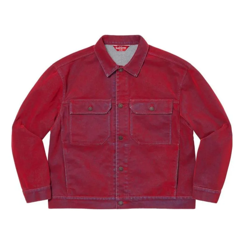 Supreme Flocked Denim Trucker Jacket 'Purple' SUP-SS23-089 sold by KicksCrew