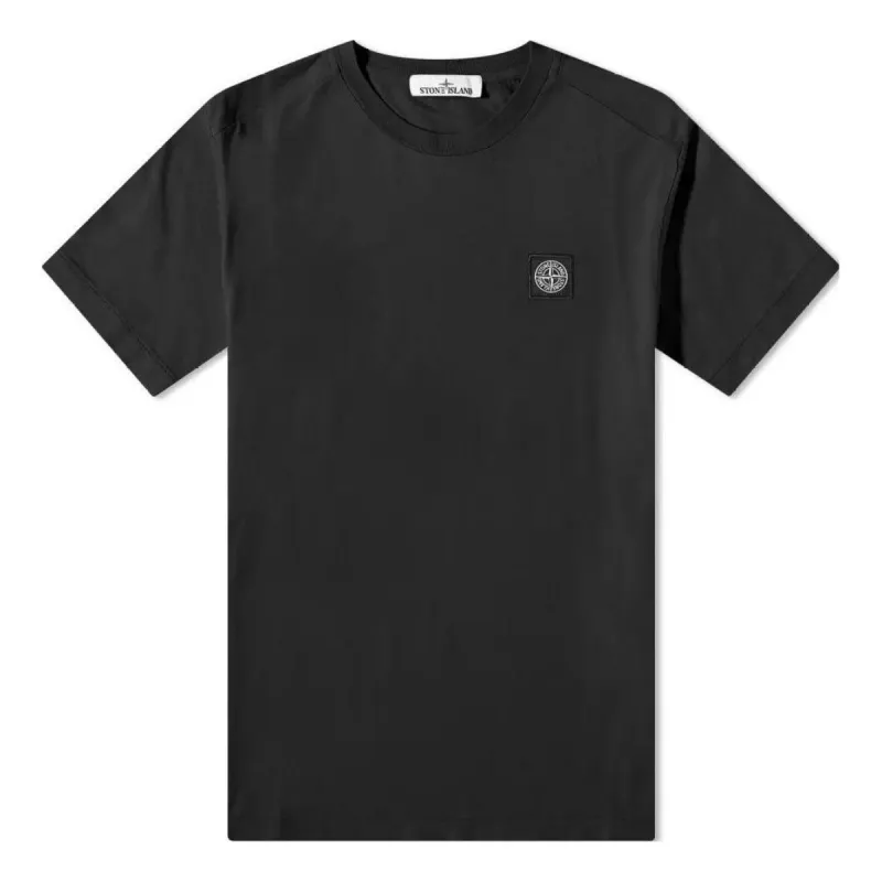 STONE ISLAND Plain Logo T-Shirt 'Black' 101524113-A0029 sold by KicksCrew