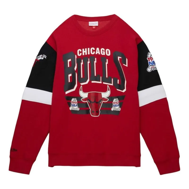Mitchell & Ness x NBA Chicago Bulls All Over Crew Sweatshirt 'Red Black' FCPO3400-CBUYYPPPSCAR sold by KicksCrew