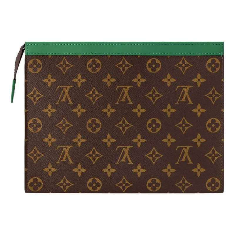 LOUIS VUITTON Pochette Voyage MM Monogram Macassar Canvas 'Green' M82854 sold by KicksCrew