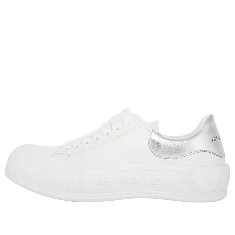 Alexander McQueen Deck Lace Up Plimsoll Sneakers 'White Silver' 705205WICE29071 sold by KicksCrew