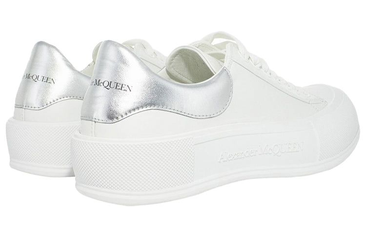 Alexander McQueen Deck Lace Up Plimsoll Sneakers 'White Silver' 705205WICE29071 sold by KicksCrew product image thumbnail 3