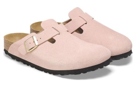 Birkenstock Boston Suede Leather Narrow Fit 'Light Rose' 1026171 sold by KicksCrew