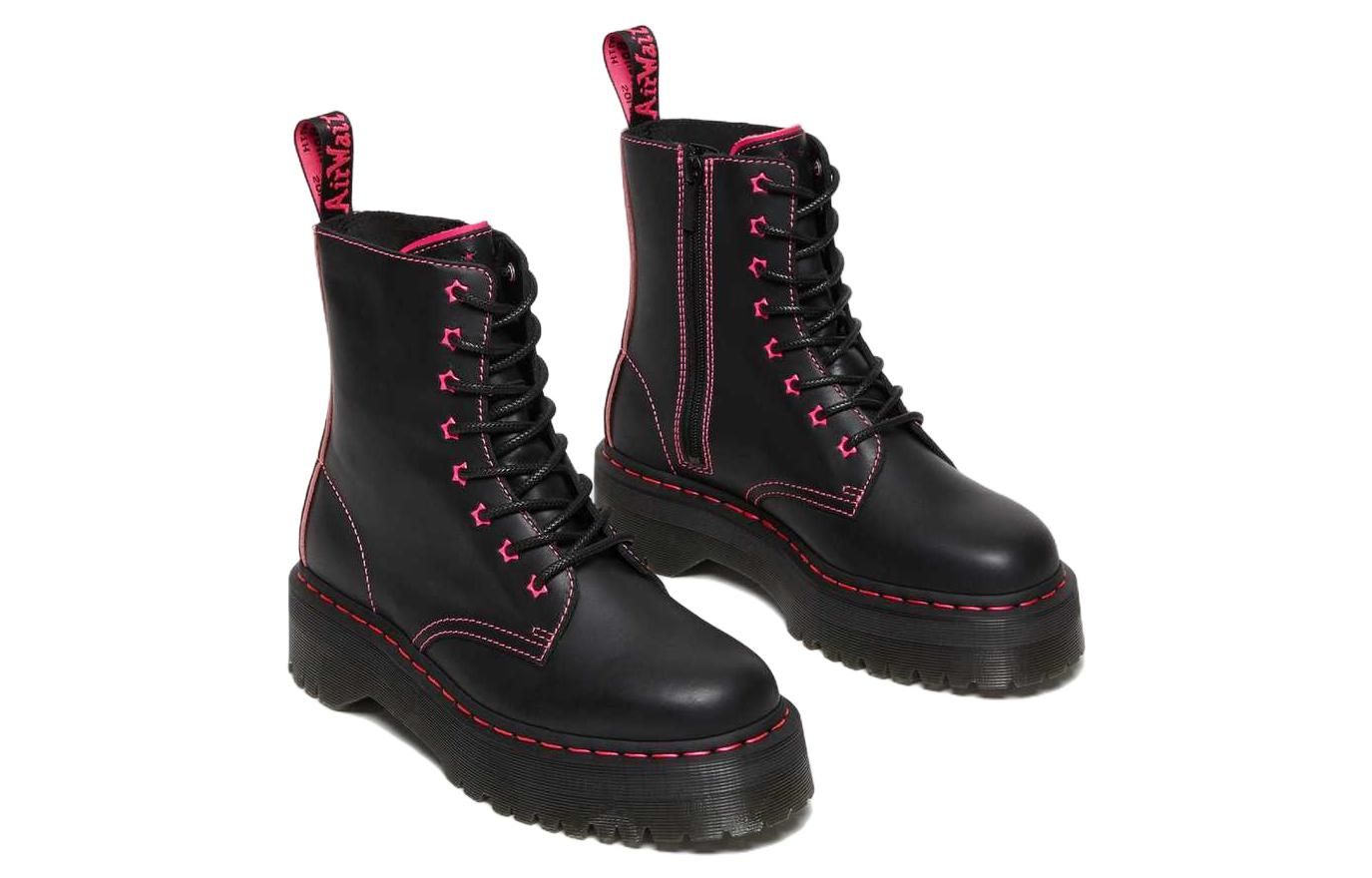 DR. MARTENS ポスターII Dr. Martens Jadon II Neon Star Leather Platform Boots 'Black