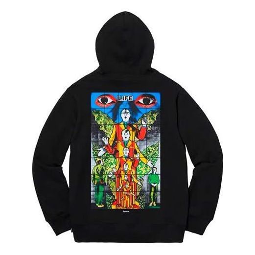 Supreme x Gilbert x George Life Hooded Sweatshirt 'Black Multi-Color' SUP-SS19-537 sold by KicksCrew product image thumbnail 2