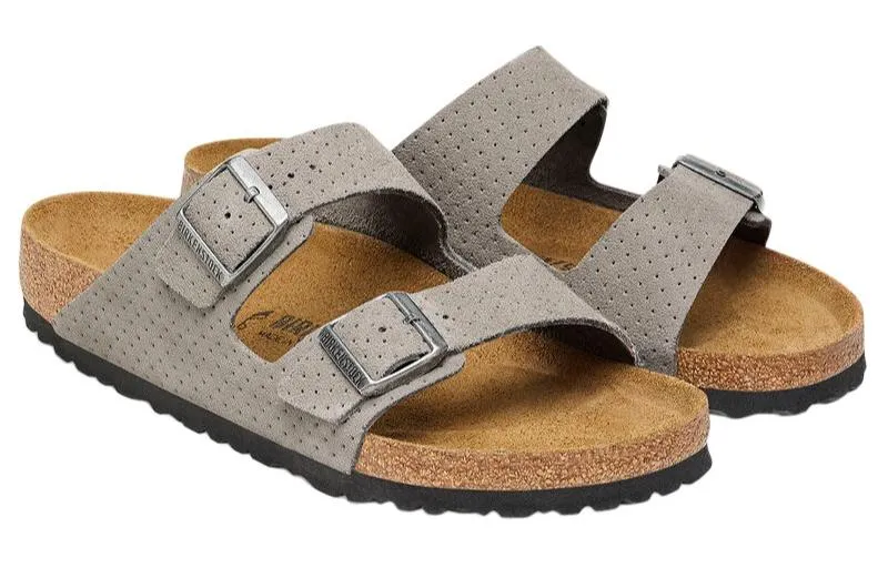 Birkenstock Arizona Suede Embossed Dotted Sandals 'Stone Coin' 1026988 sold by KicksCrew product image thumbnail 3