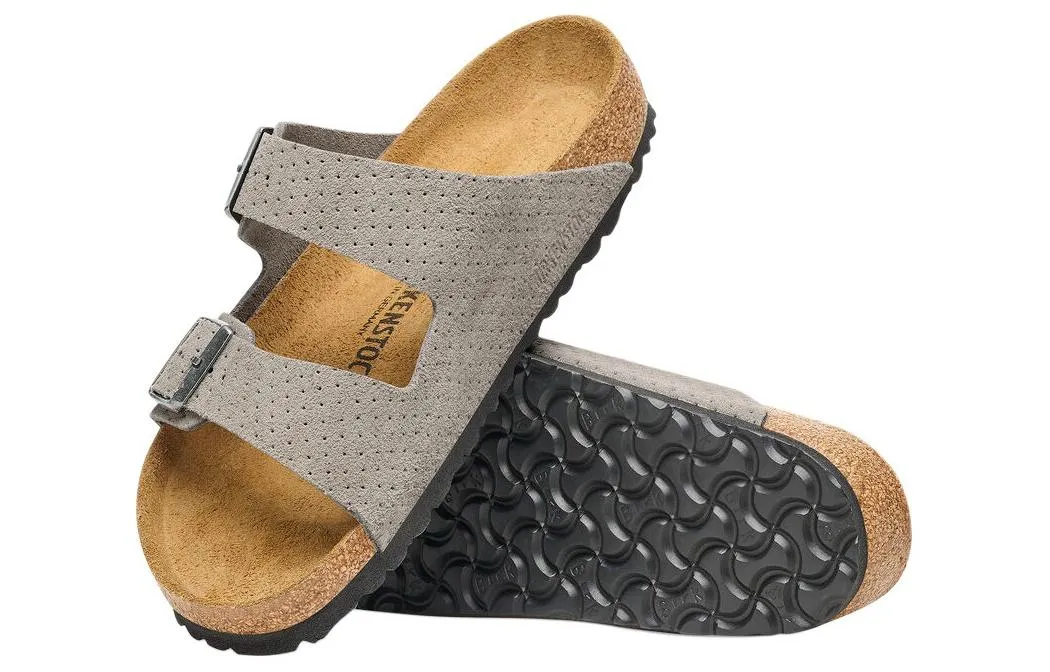 Birkenstock Arizona Suede Embossed Dotted Sandals 'Stone Coin' 1026988 sold by KicksCrew product image thumbnail 4