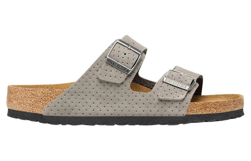 Birkenstock Arizona Suede Embossed Dotted Sandals 'Stone Coin' 1026988 sold by KicksCrew product image thumbnail 2