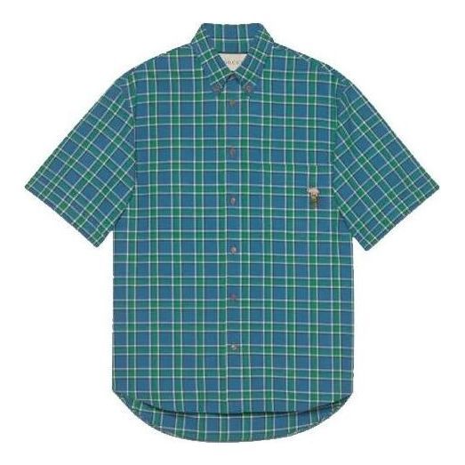 Gucci Embroidery Emblem Piggy Shirt 'Blue' 626093-ZAE00-4222 sold by KicksCrew