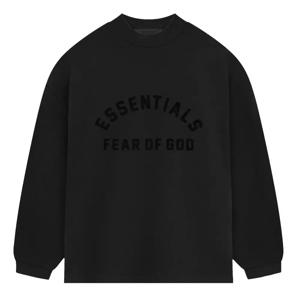 Fear of God Essentials SS24 Heavy Jersey Long-Sleeve T-Shirt 'Jet Black' 125SP242014F sold by KicksCrew
