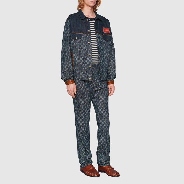 Gucci Eco Washed Organic Denim Jacket 'Dark Blue/Ivory' 649110-XDBIP-4266 sold by KicksCrew product image thumbnail 2