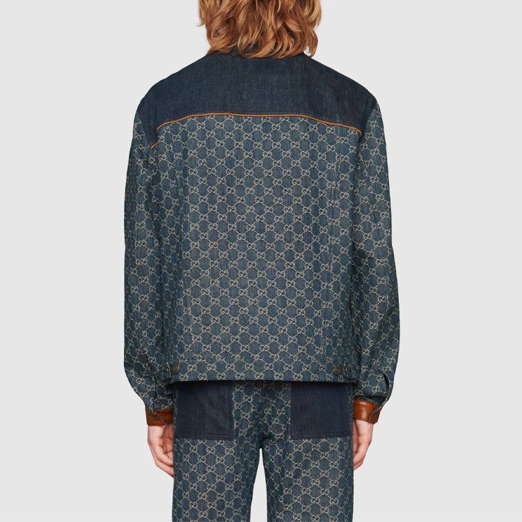 Gucci Eco Washed Organic Denim Jacket 'Dark Blue/Ivory' 649110-XDBIP-4266 sold by KicksCrew product image thumbnail 4