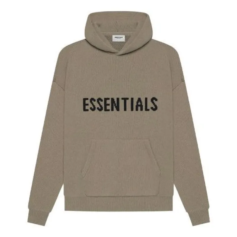 Fear of God Essentials SS21 Knit Logo Hoodie 'Taupe' FOG-SS21-646 sold by KicksCrew