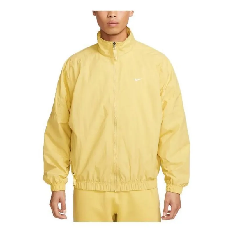 Nike Solo Swoosh Zipped Jacket 'Yellow' DQ5201-700 sold by KicksCrew