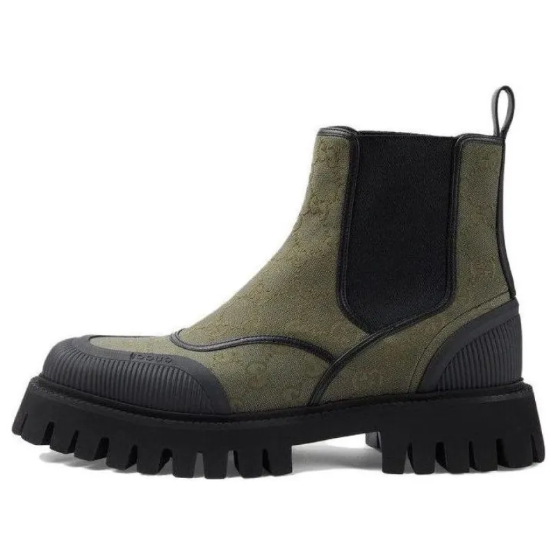 GUCCI GG Ankle Boots 'Black Olive' 739777-FAB5I-8748 sold by KicksCrew