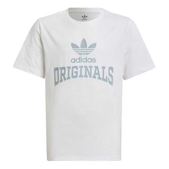 (GS) adidas Originals Graphic Logo T-Shirts 'White' HL6871 sold by KicksCrew