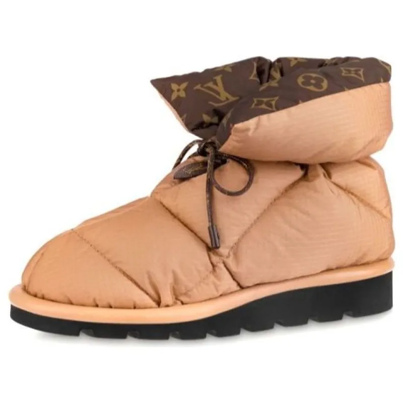 (WMNS) LOUIS VUITTON Pillow Comfort Ankle Boots 'Beige with Brown Monogram Collar' 1A8T4E sold by KicksCrew