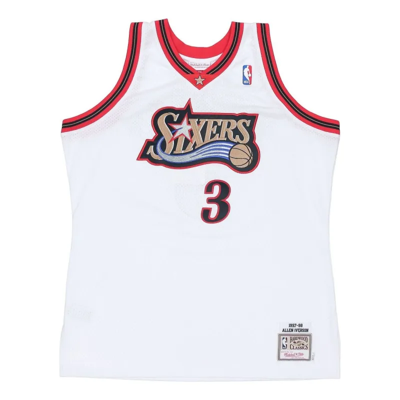 Mitchell & Ness x NBA Philadelphia 76ers 1997-98 Home Jersey 'Allen Iverson 3' BA64UX-P76-W-CAU sold by KicksCrew