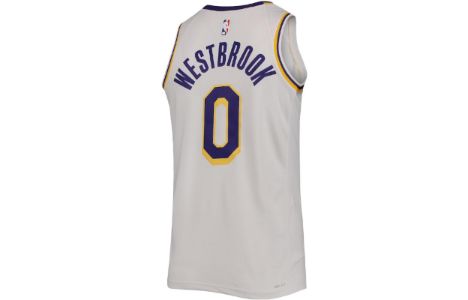 Nike x NBA LA Lakers Jerseys 'Russell Westbrook 0' CW3595-108 sold by KicksCrew