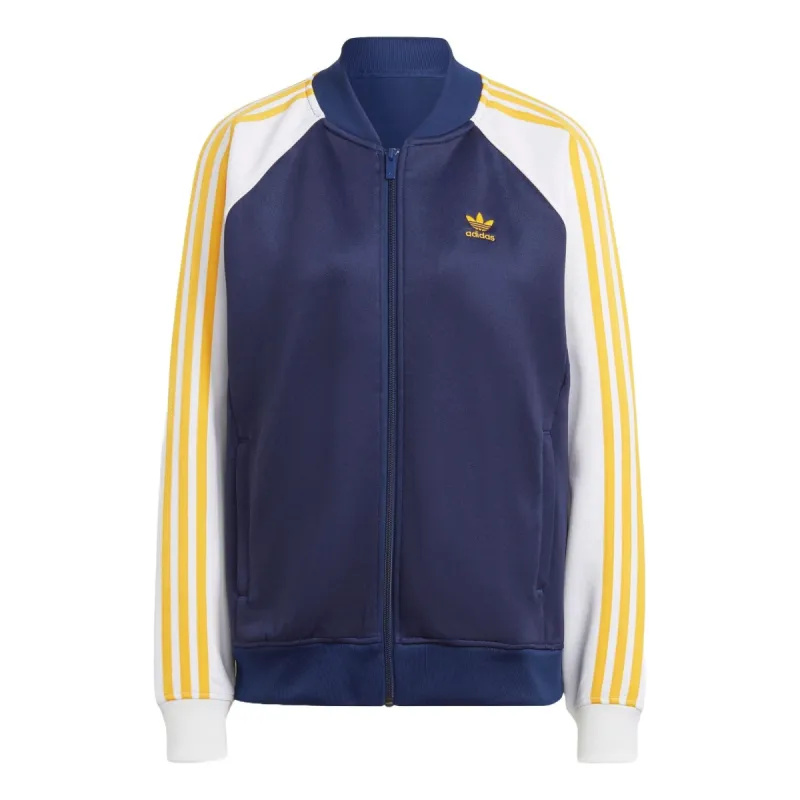 (WMNS) adidas Adicolor Classics Oversized SST Track Jacket Asia Sizing 'Dark Blue' IK0422 sold by KicksCrew