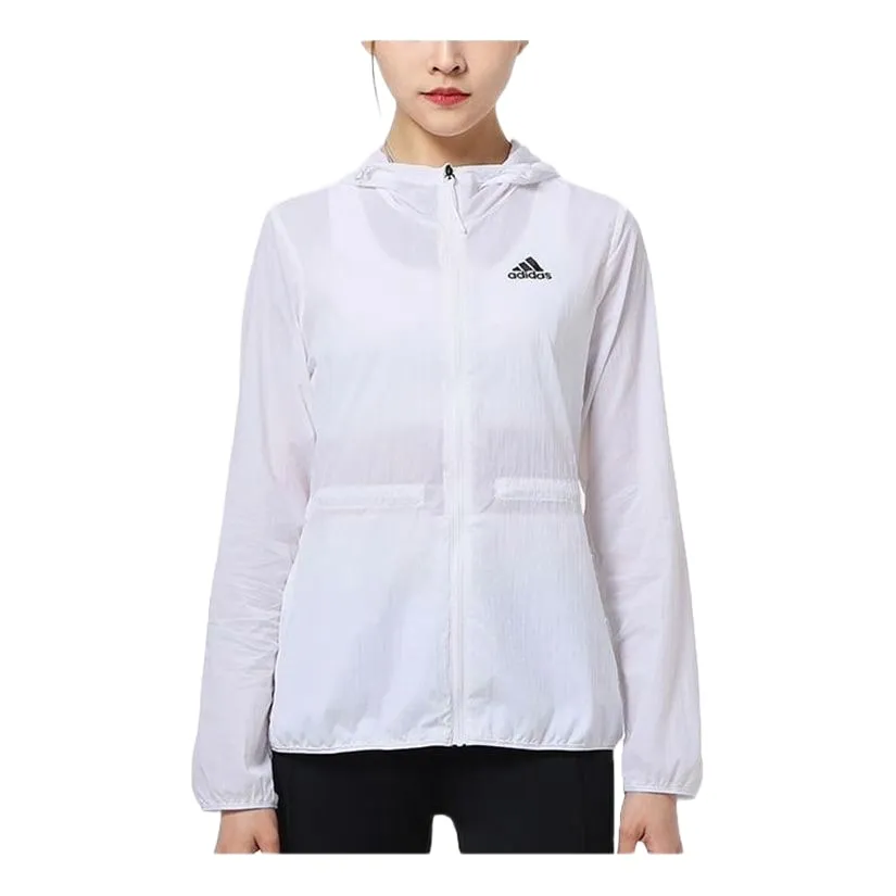 (WMNS) adidas Breathable Lightweight Jacket 'White' GQ0628 sold by KicksCrew product image thumbnail 2