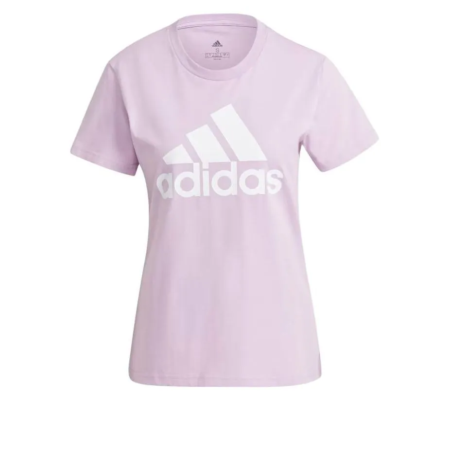 (WMNS) adidas Essential sLogo T-Shirt 'Pink White' GV4030 sold by KicksCrew