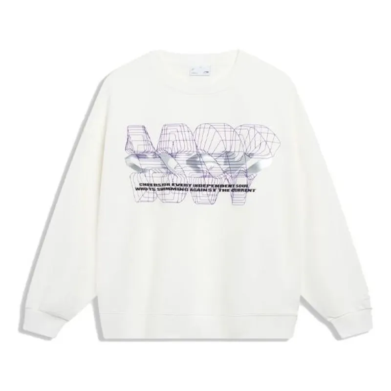 Li-Ning Counterflow Graphic Sweatshirt 'White' AWDT529-2 sold by KicksCrew