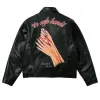 Palace Safe Hands Leather Jacket 'Black' P26JK022 sold by KicksCrew