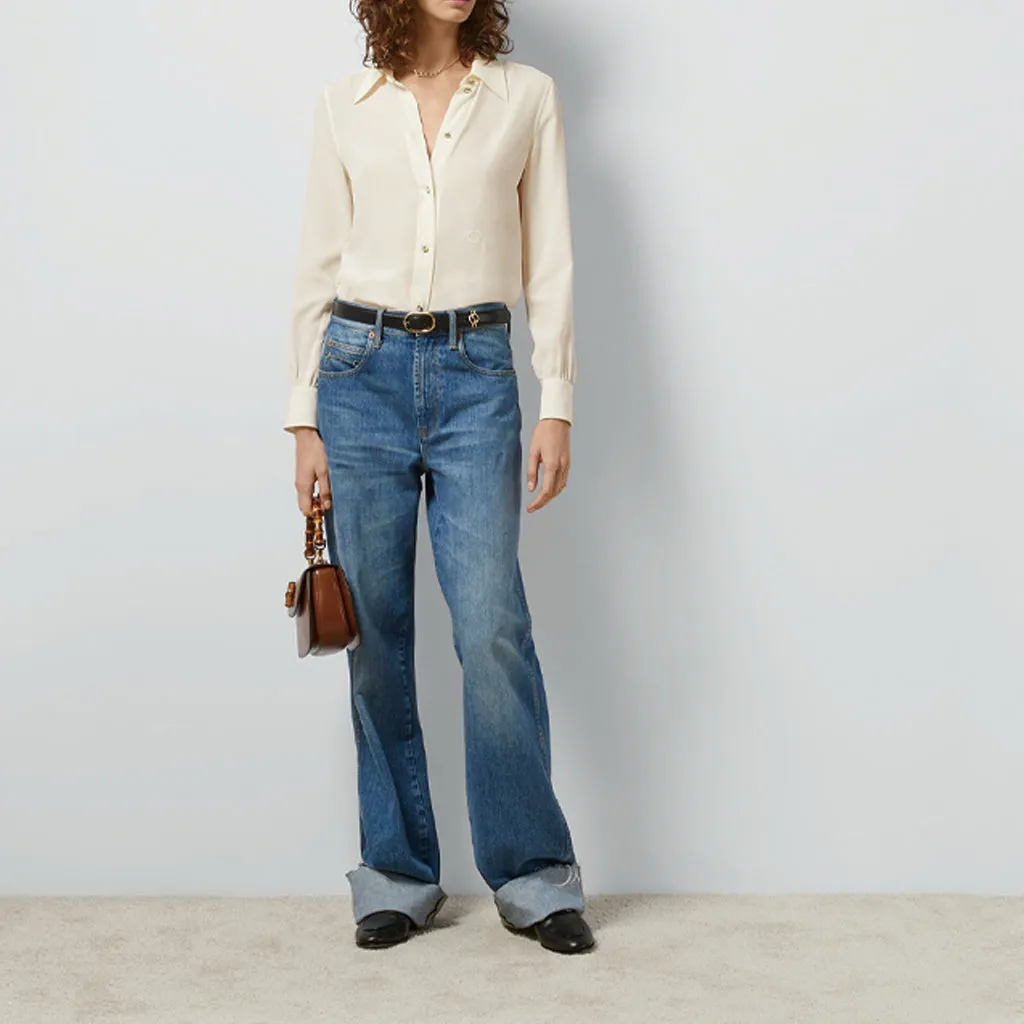 (WMNS) Gucci Silk Crêpe De Chine Shirt 'Ivory' 761896-ZAPJ7-9154 sold by KicksCrew product image thumbnail 2