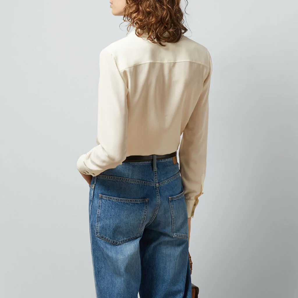 (WMNS) Gucci Silk Crêpe De Chine Shirt 'Ivory' 761896-ZAPJ7-9154 sold by KicksCrew product image thumbnail 4