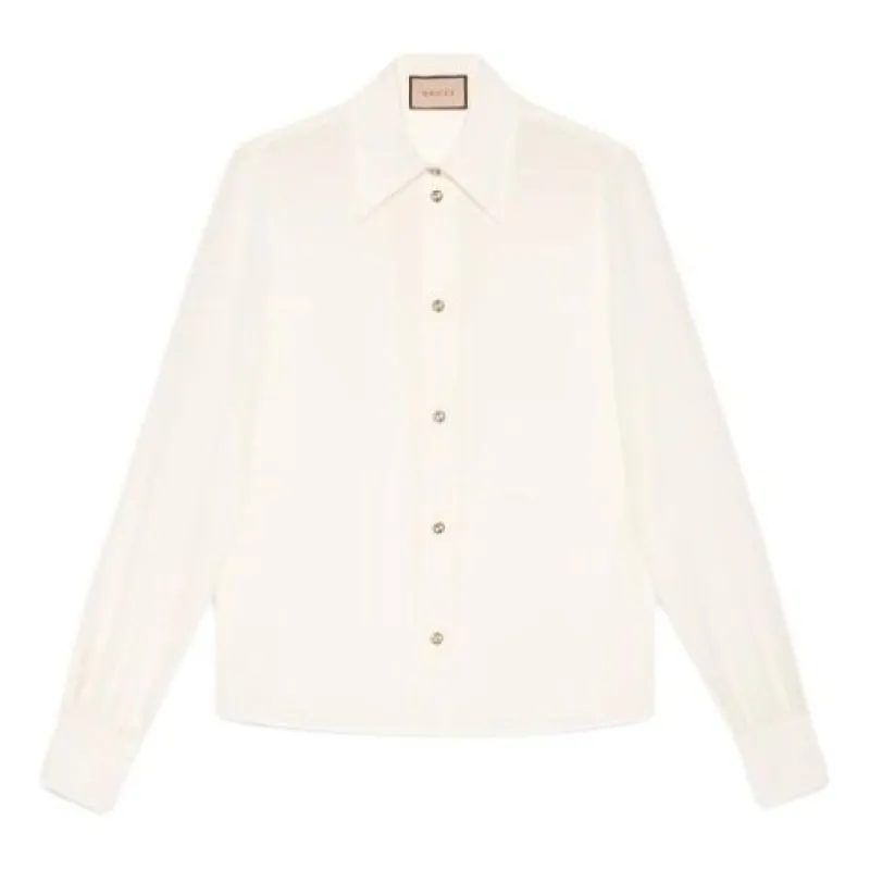 (WMNS) Gucci Silk Crêpe De Chine Shirt 'Ivory' 761896-ZAPJ7-9154 sold by KicksCrew