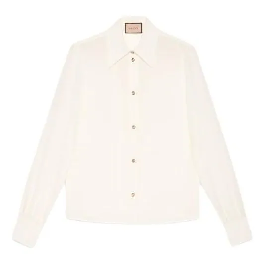(WMNS) Gucci Silk Crêpe De Chine Shirt 'Ivory' 761896-ZAPJ7-9154 sold by KicksCrew