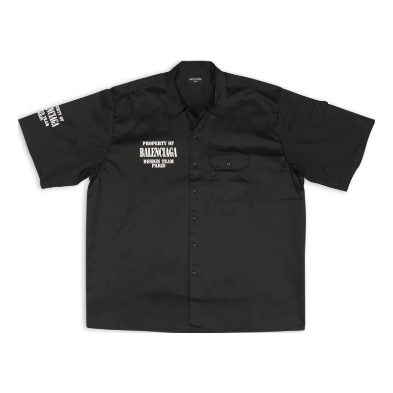 Balenciaga Property Of Short Sleeved Shirt Oversized 'Black' 704387TKP241000 sold by KicksCrew