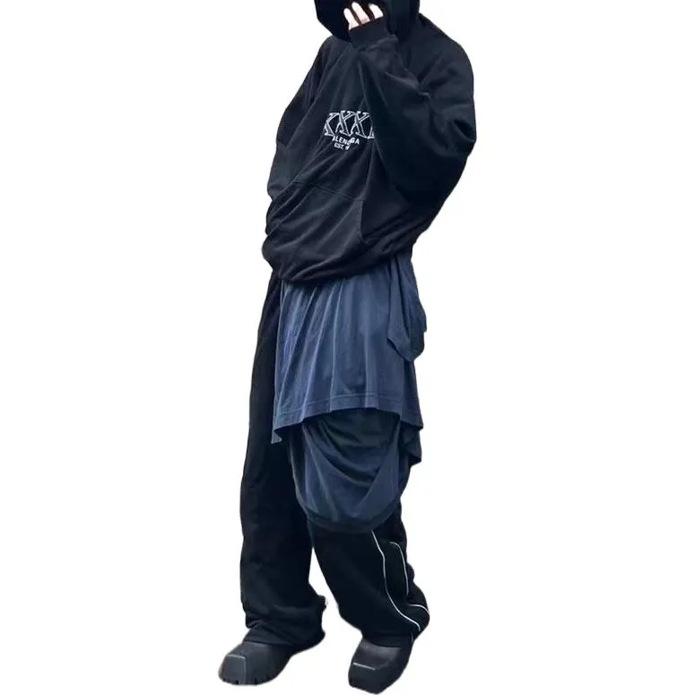 Balenciaga XXXL Patched T-Shirt Hoodie Oversized 'Black' 720406TNVD91070 sold by KicksCrew product image thumbnail 4